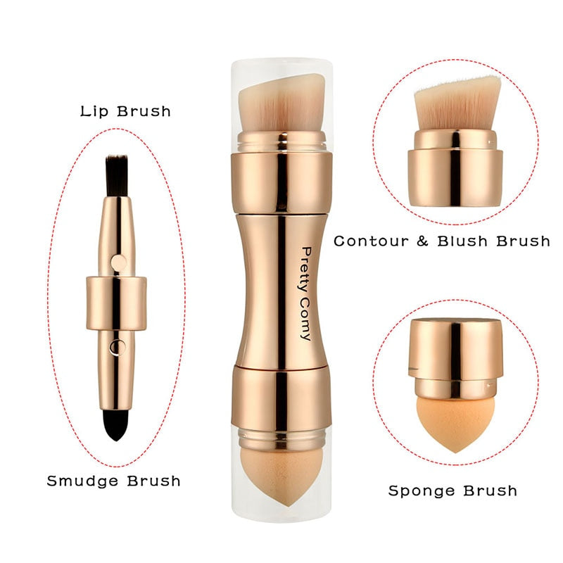 Vegan 4 In 1 Makeup Brush/Praktischer  MakeUp Pinsel