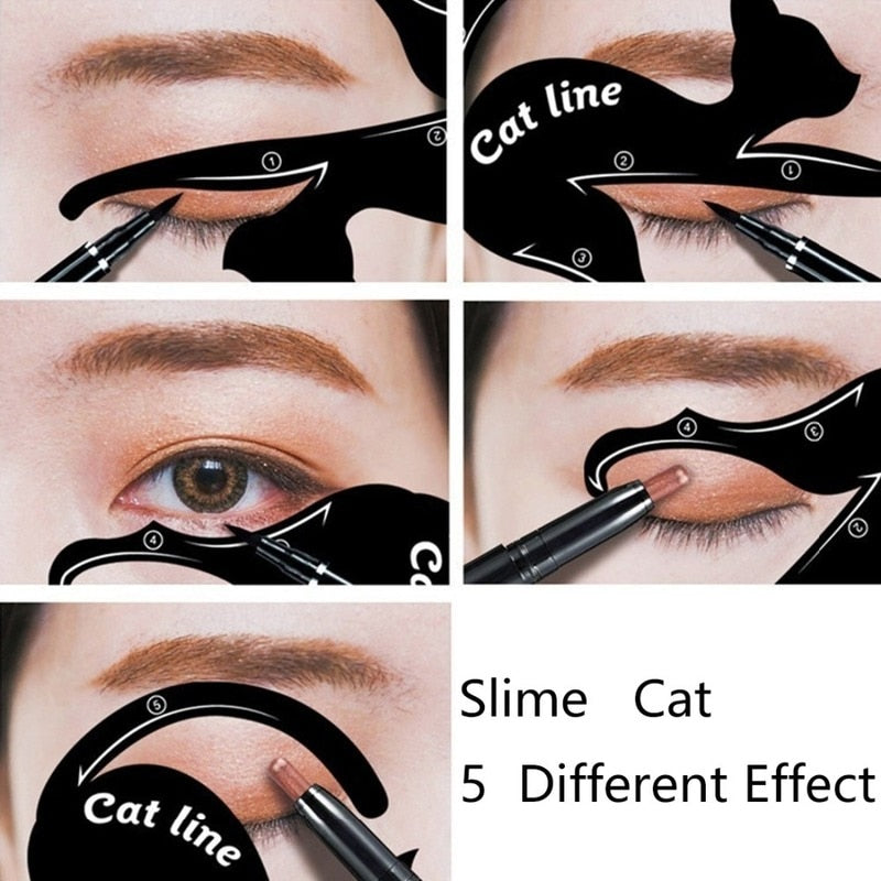 2x Cat Line Schablonen - Eyeliner Helper