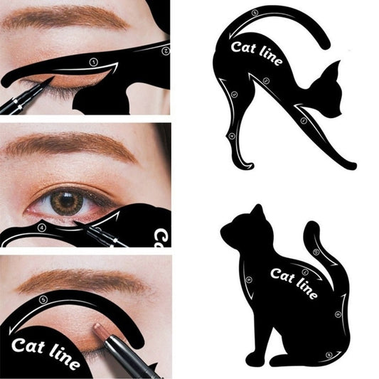 2x Cat Line Schablonen - Eyeliner Helper